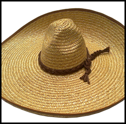 Sombrero de paja color trigo.